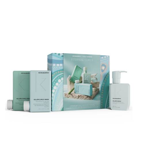 KEVIN MURPHY ETERNAL CURLS GIFTBOX KEVIN MURPHY ETERNAL CURLS GIFTBOX sulfaatvrije shampoo, conditioner en anti-frizz curl cream voor zachte, glanzende en pluisvrije krullen. Perfecte curl care voor elke krultype!