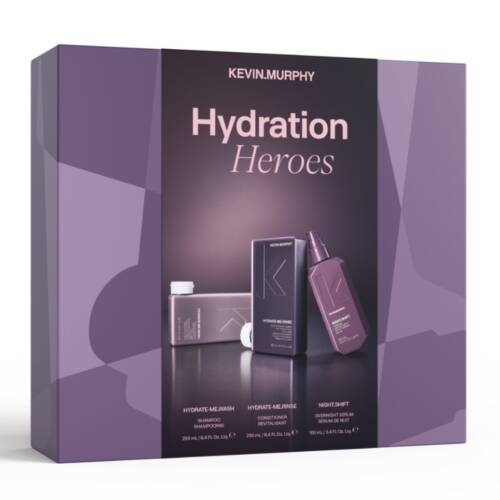 KEVIN MURPHY HYDRATION HEROES GIFTBOX voor droog of dof haar. Intens hydraterend, sulfaatvrij en vol natuurlijke ingrediënten voor zacht, glanzend haar.